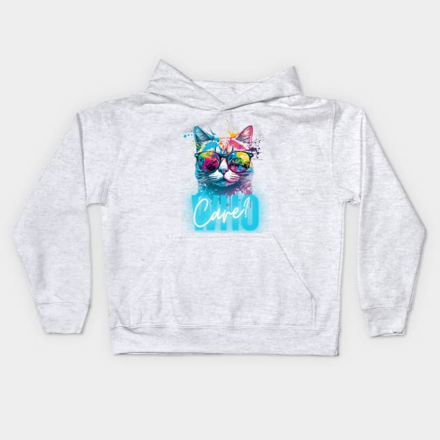 Kitty Does Not Care Kids Hoodie by brand.re